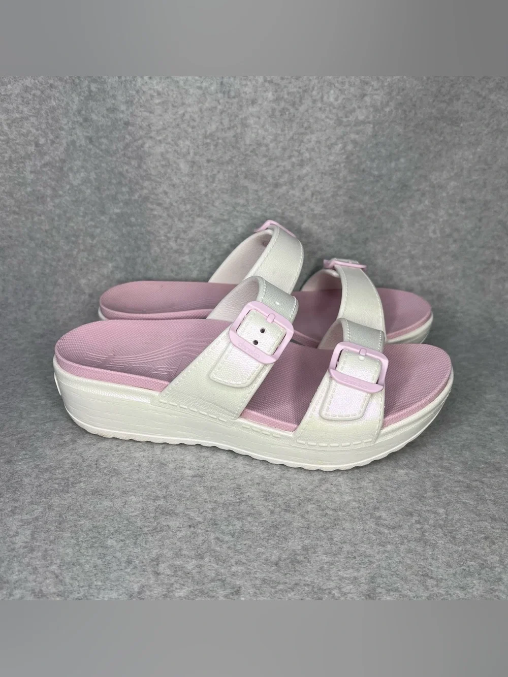 Dansko Kandi Buckled Slide Platform Sandal Pearl Iridescent Size EU41 US 10.5/11